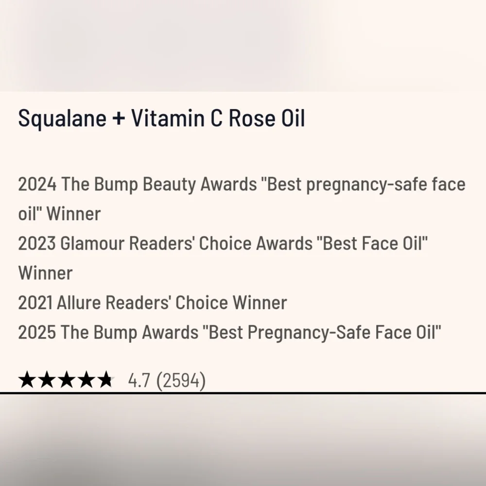 NEW BIOSSANCE Squalane + Vitamin C Rose Oil, Set of 3